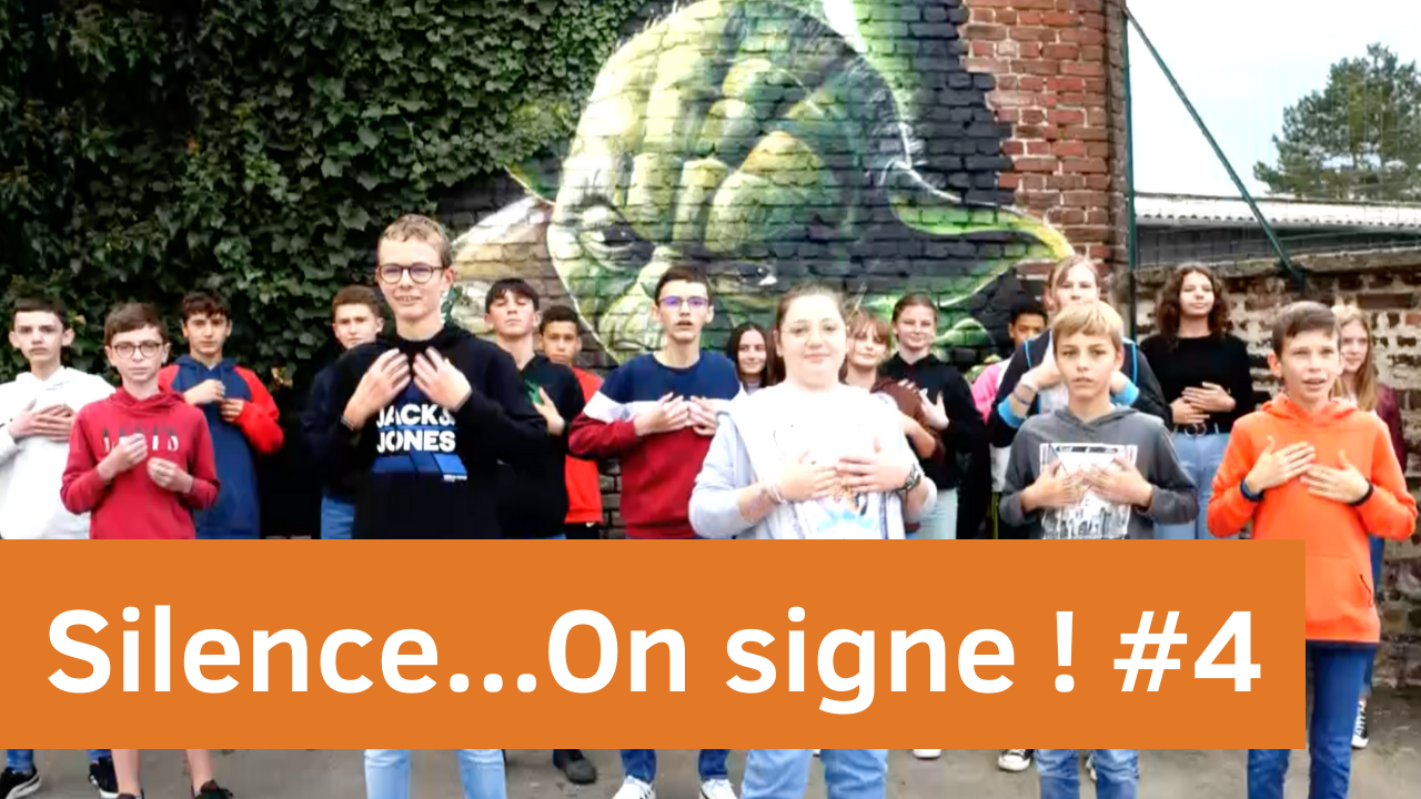 Silence on signe #4 - un groupe de collégiens découvrent le chansigne et la langue des signes.
