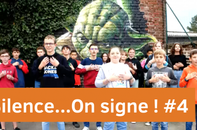 Silence on signe #4 - un groupe de collégiens découvrent le chansigne et la langue des signes. Silence on signe #4 - un groupe de collégiens découvrent le chansigne et la langue des signes.